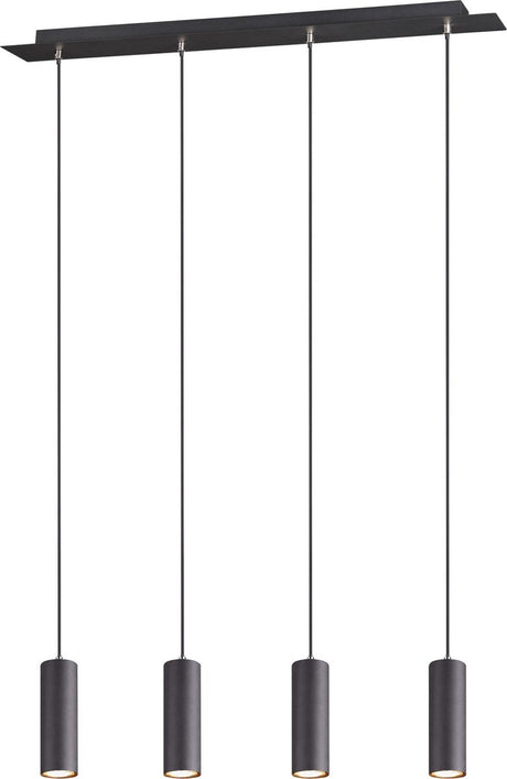 Trio marley - lampe suspendue - noir mat - excl. 4x gu10 3w - réglable en hauteur