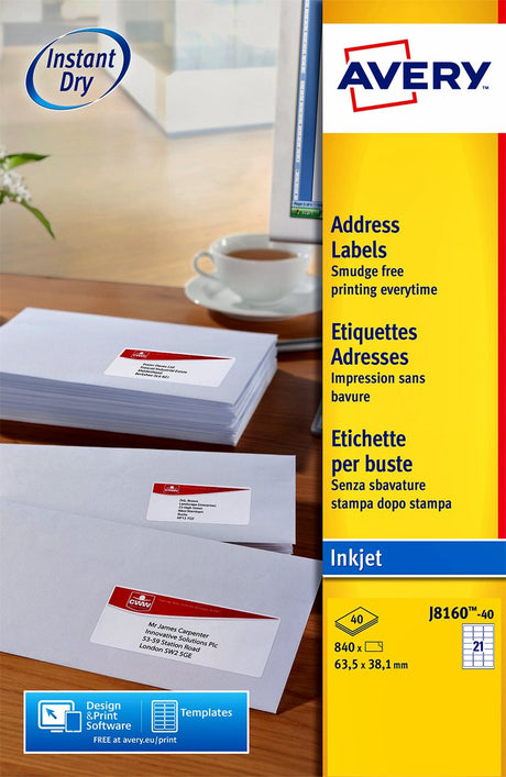 Étiquettes d'adresse Avery j8160-25