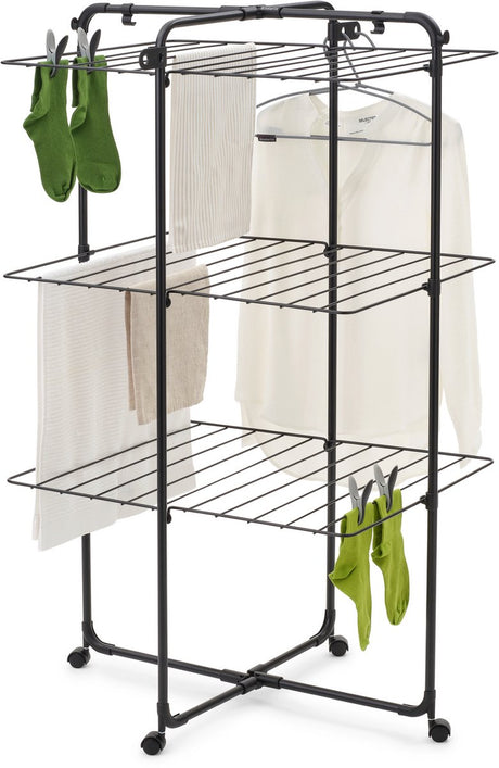 Tour de séchage Brabantia hangon 23 mètres noir mat