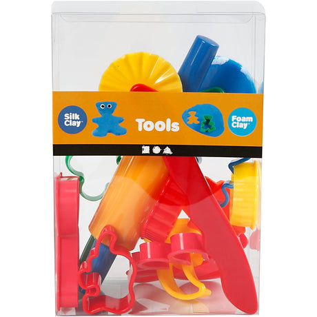Outils et emporte-pièces de modelage Creativ company, dimensions 3,5x3,5-7x9 cm, différentes couleurs, 15 pièces 1 boîte