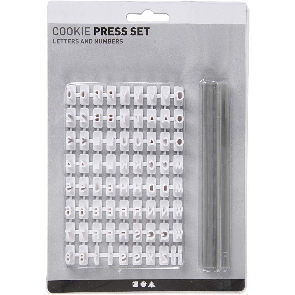 Creativ Company Stamp Set Ensemble de lettres en caoutchouc et de chiffres blancs