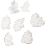 Creativ company emporte-pièces avec tampon, licorne, taille 6-7,5 cm, blanc, 6 pièces 1 boîte