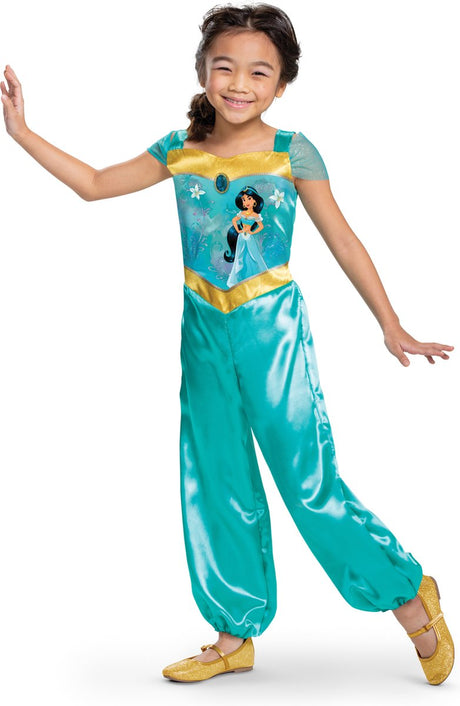 Déguisement princesse disney - aladdin, jasmine basic plus, taille s (5 - 6 ans), filles