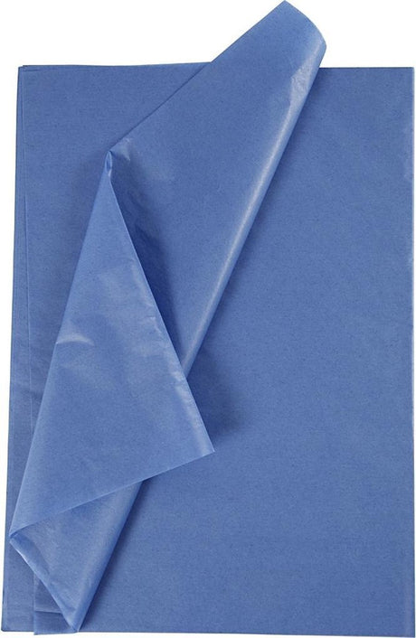 Papier de soie Creativ company, feuille 50x70 cm, 17 gr, bleu, 25 feuilles 1 boîte