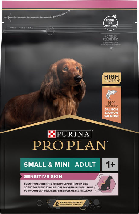 Pro plan petit mini adulte peau sensible - nourriture sèche pour chien - saumon - 3 kg