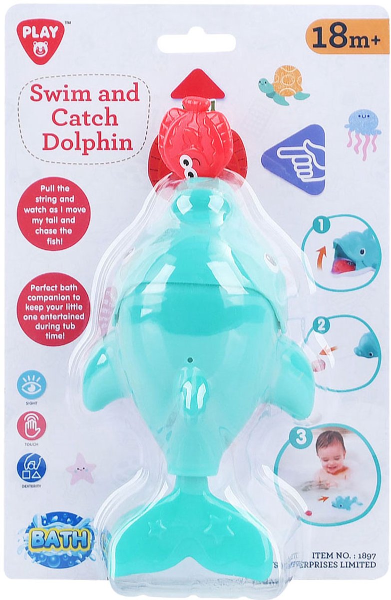 Jouets de bain Playgo attrapent et nagent le dauphin - 2 pièces.