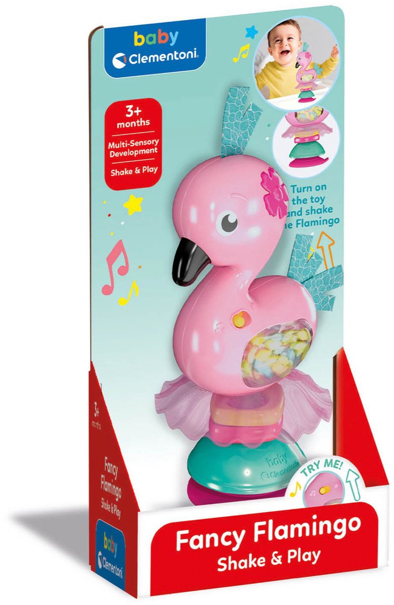 Clementoni bébé flamant hochet secouer et jouer | 2 pièces
