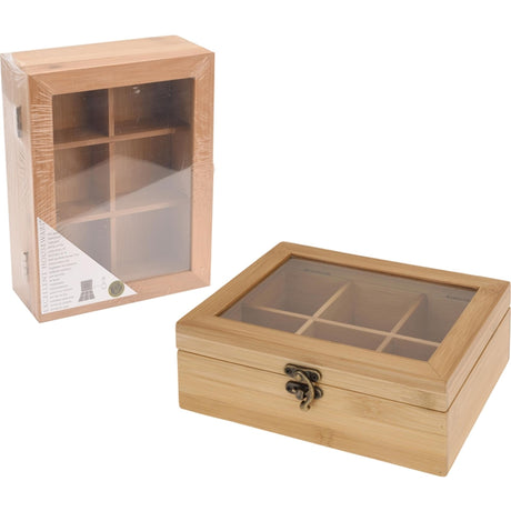 No brand boîte à thé bambou fsc 21x16 cm | 2 pièces