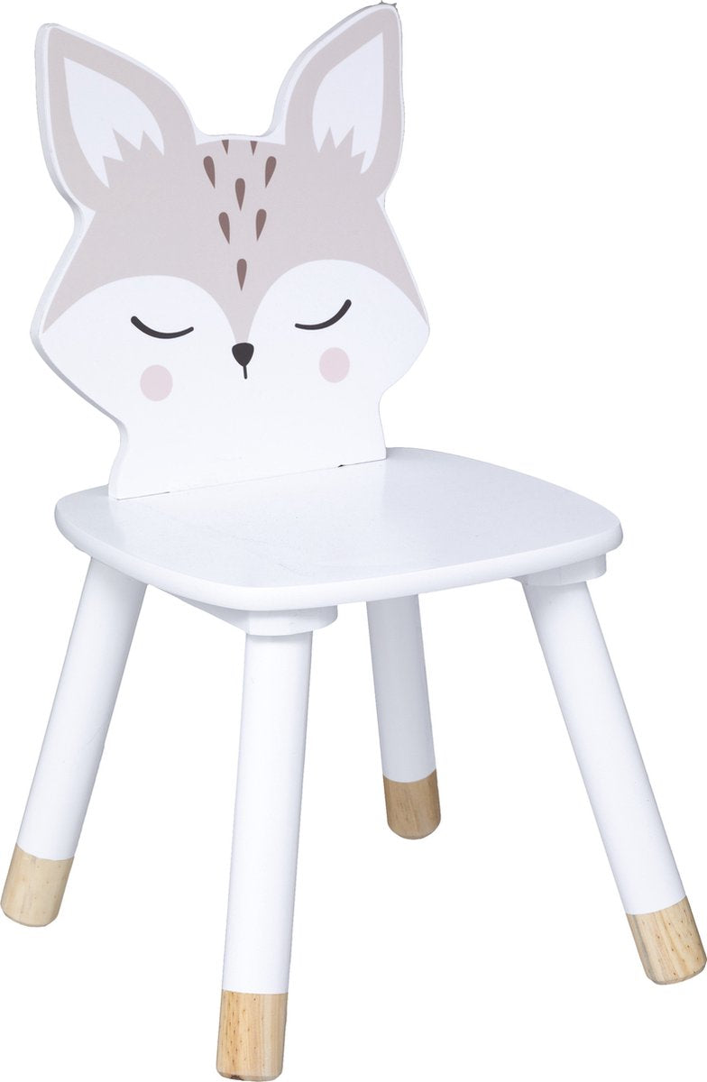Atmosphera for kids - chaise haute - renard - en bois - 28 x 28 x 52,5 cm