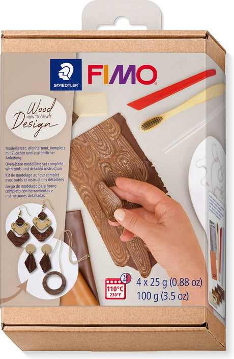 Fimo - pâte à modeler durcissant au four - comment créer un set - effet bois