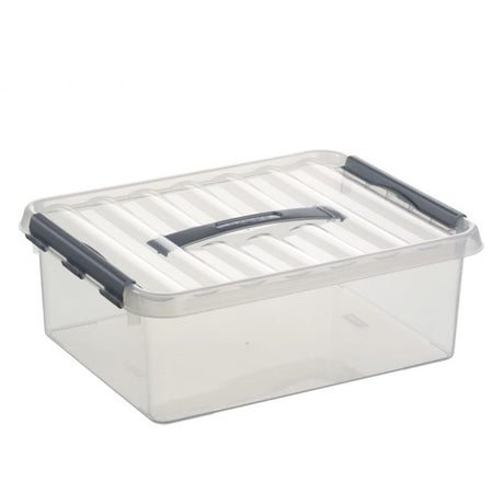Boîte de rangement Q-line 12 litres métal transparent 40 x 30 x 14 cm | 2 pièces