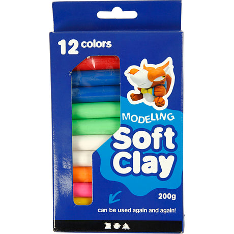 Creativ company ensemble d'argile molle de différentes couleurs, 200gr.