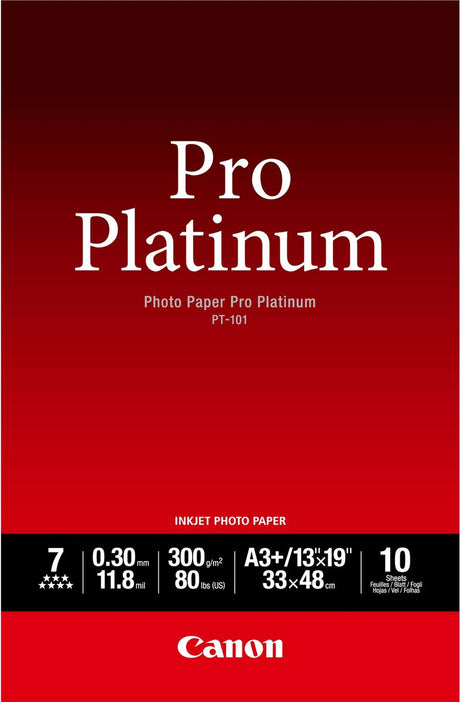 Papier photo Canon pt-101 pro platine - a3 10 feuilles