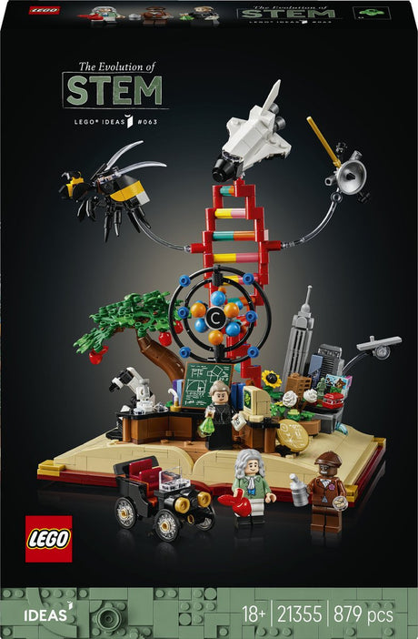 Lego ® ideas l'évolution de la voix, cadeau scientifique pour adultes, modèle de collection avec 3 figurines dont marie skłodowska-curie 21355