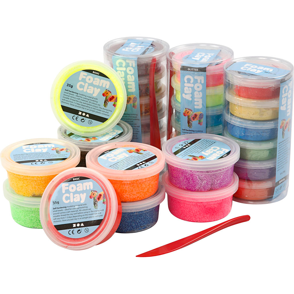 Foam Clay ®, paillettes, diverses couleurs, 28 boîtes 1 boîte