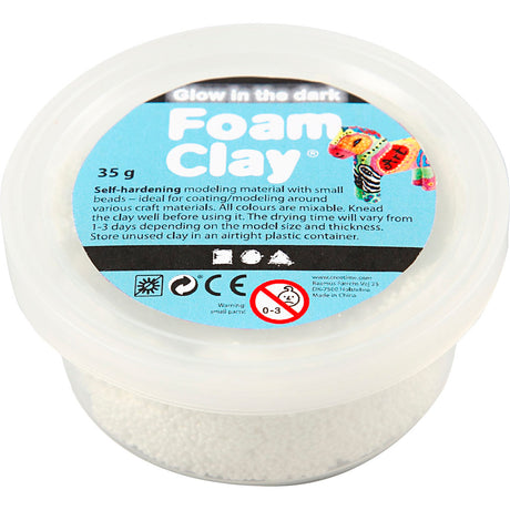 Argile Foam ®, brille dans le noir, 35 gr 1 boîte