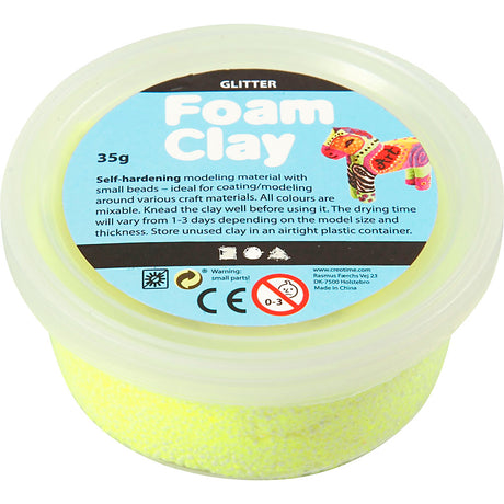 Foam Clay ®, pailletée, jaune, 35 gr 1 boîte