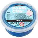 Argile Foam ®, pailletée, bleue, 35 gr 1 boîte