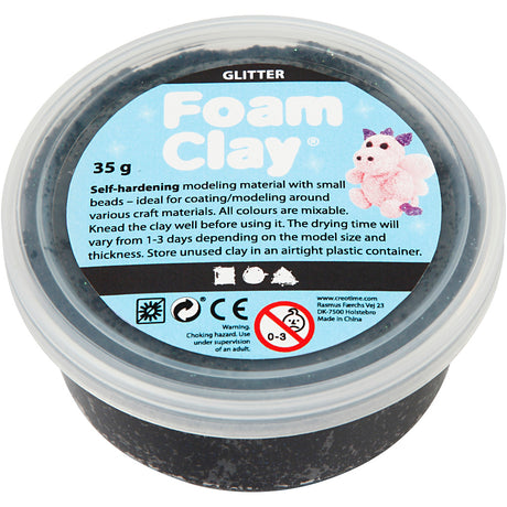 Foam Clay ®, paillettes noires, 35 gr 1 boîte