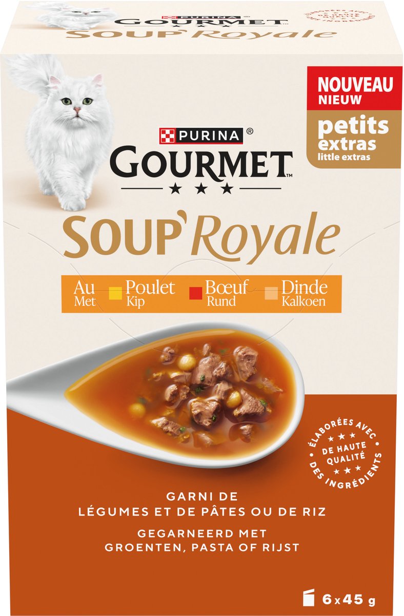 Croquettes gourmandes pour chat soupe royale - boeuf - 4 x 6x45g