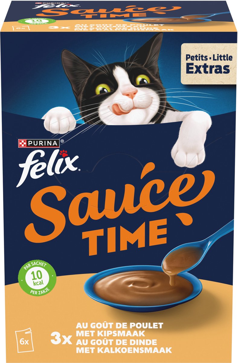 Felix cat snack sauce time - poulet dinde - 4 x 6x40g