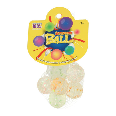 Balles rebondissantes tachetées transparentes, 6 pc