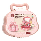 Coiffeuse Beauty Case rose dans une mallette de jeu
