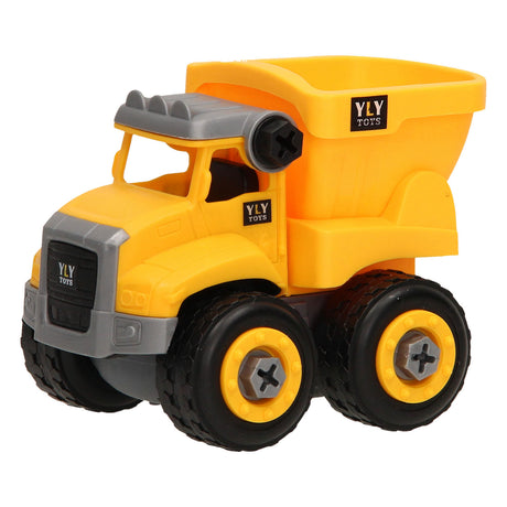 Jouets Lobbes, par exemple véhicule de travail dans un coffret de rangement - jaune