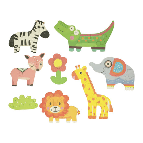 Lobbes jouets par exemple mes 6 premiers puzzles en canette - animaux sauvages