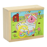 Ferme de puzzles en bois, lot de 4