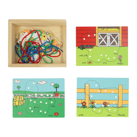 Ferme de puzzles en bois, lot de 4