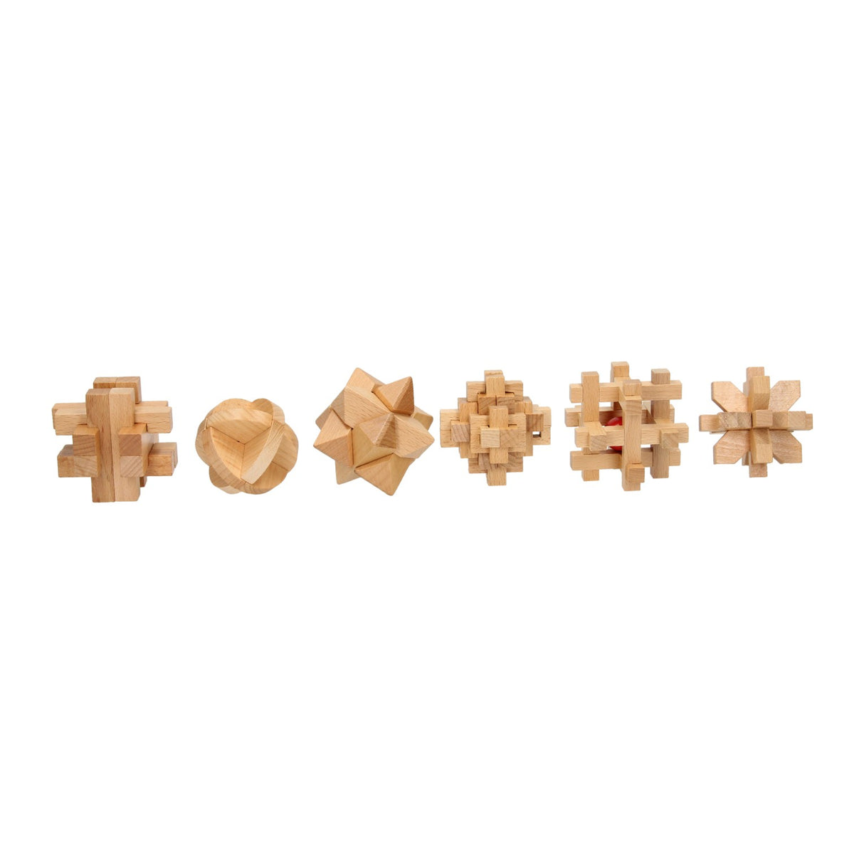 Ensemble de puzzles cérébraux en bois, 6 pcs.