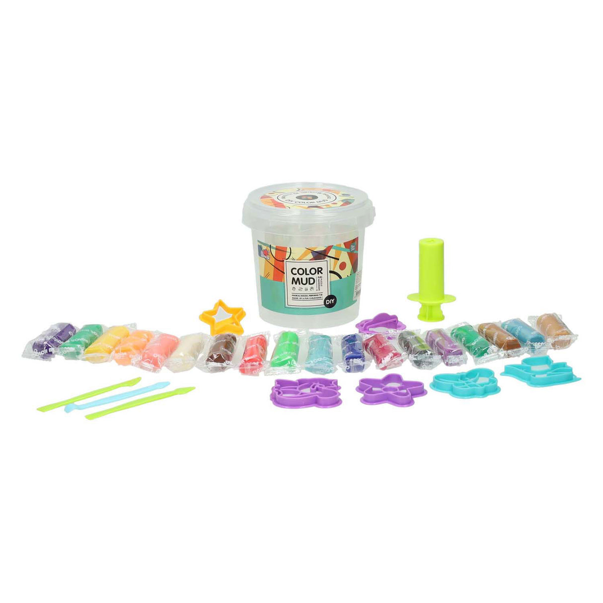 Argile en fût - 18 couleurs d'argile - 28 pièces.
