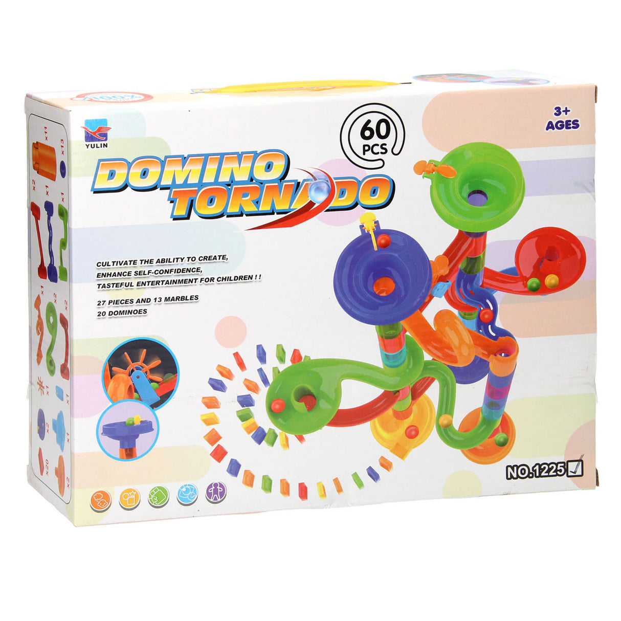 Piste de billes Domino tornado, 60 pcs.