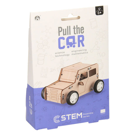 Kit de construction en bois voiture à corde à tirer