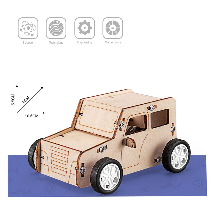 Kit de construction en bois voiture à corde à tirer