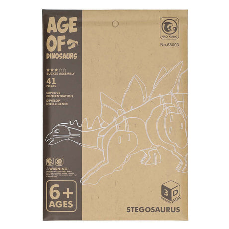 Kit de construction dinosaure 3D stégosaure en bois