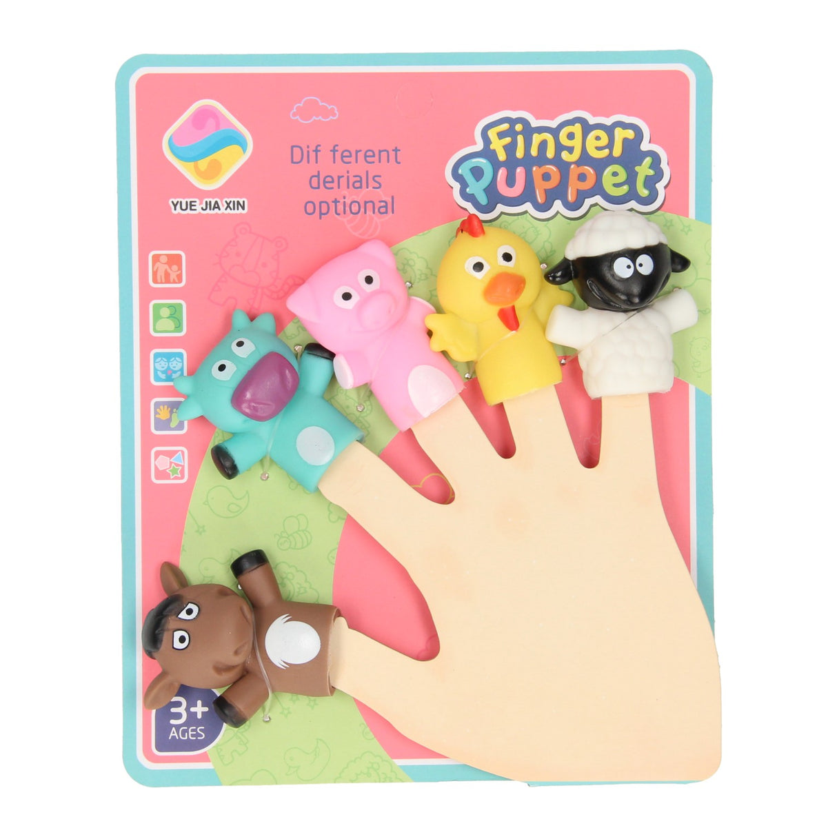 Marionnettes à doigts animaux de la ferme, 5 pcs.