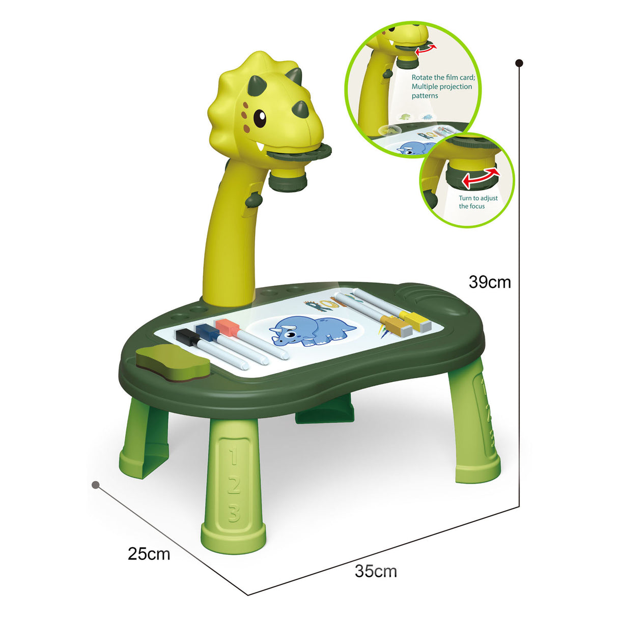 Table de projection de dessin dinosaure, 34 pcs.