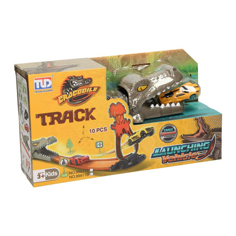 Ensemble de piste de lancement de voiture crocodile