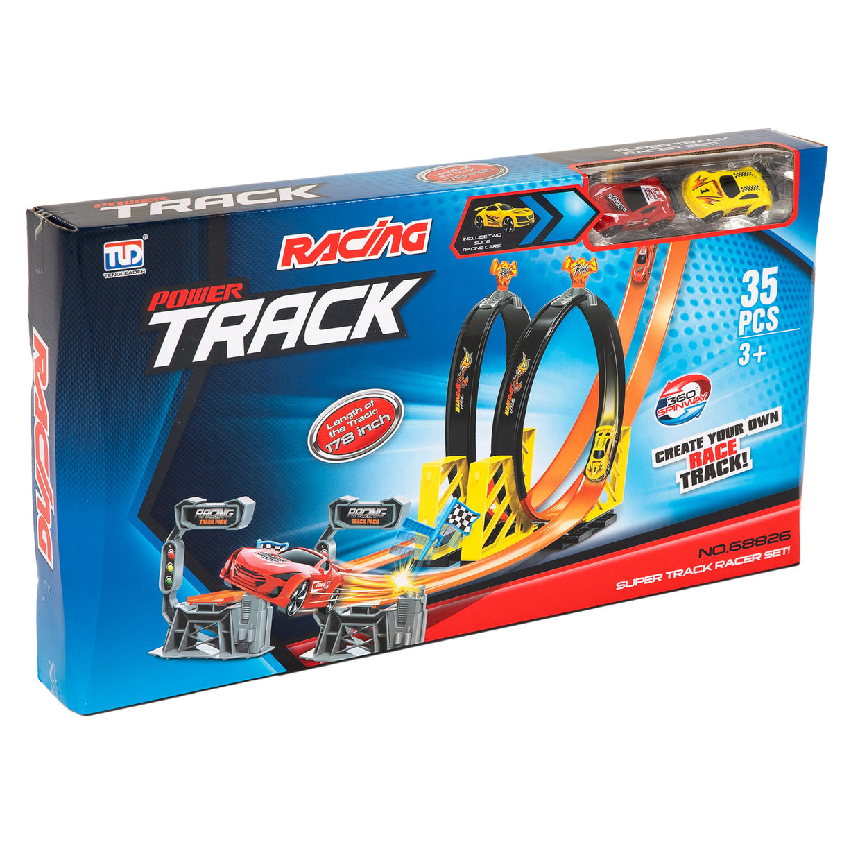 Jeu de pistes de course automobile, duel en boucle, 35 pièces