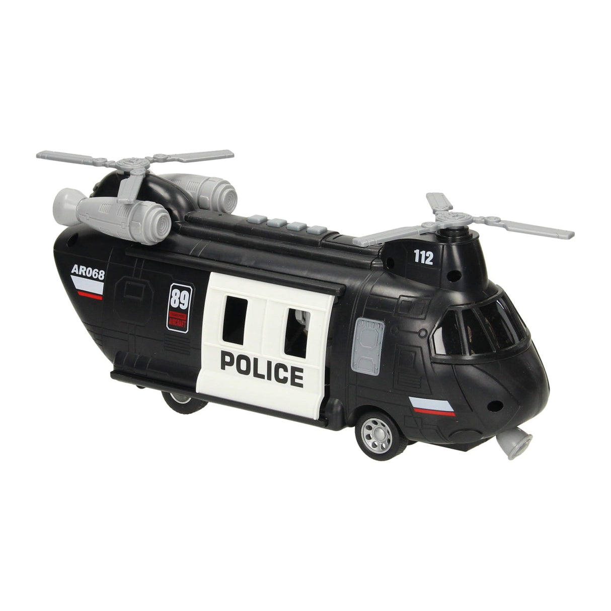 Police helicopter with light and sound