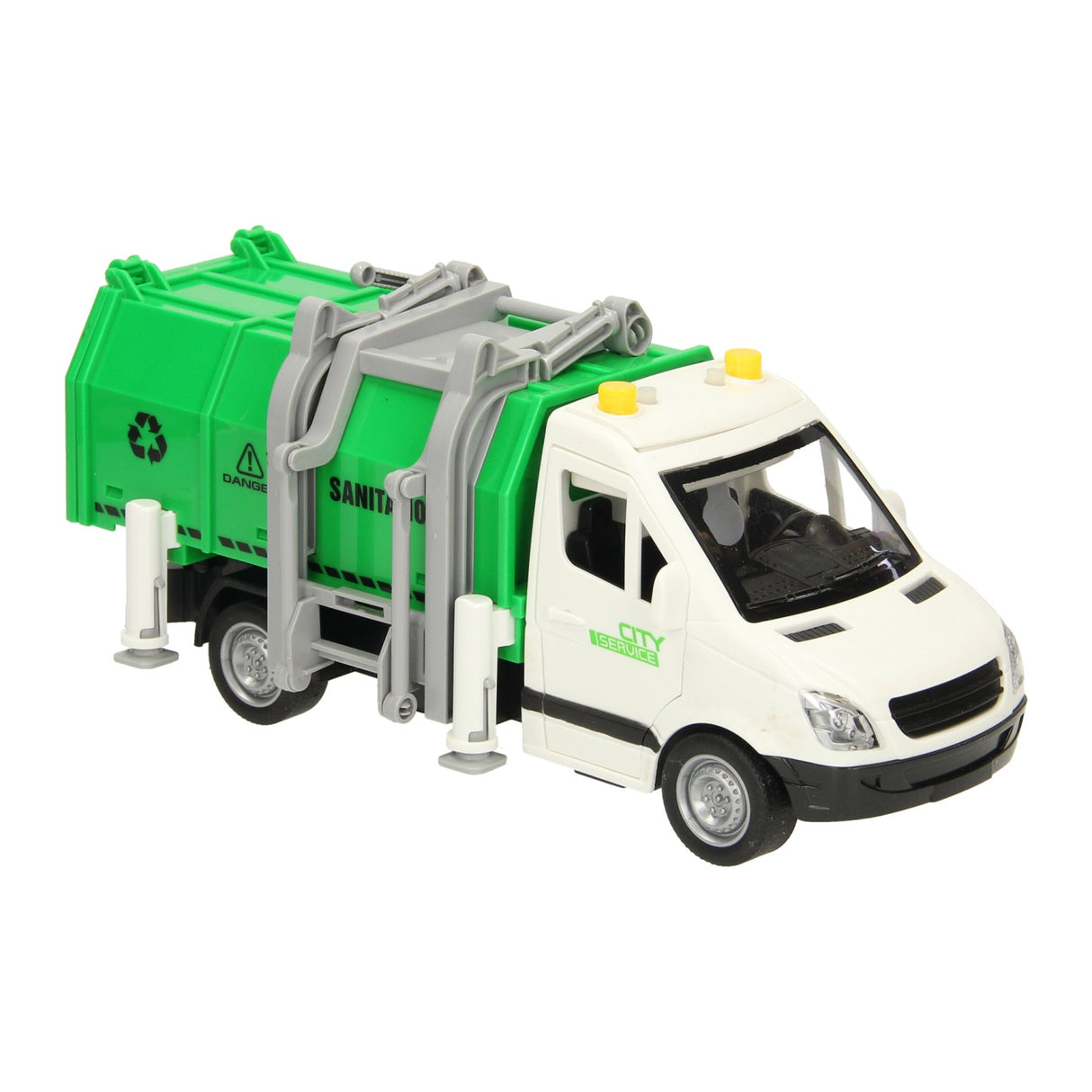 Recycléieren Camion mat Liicht an Toun