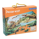 Puzzle monde dinosaure, 63 pièces.