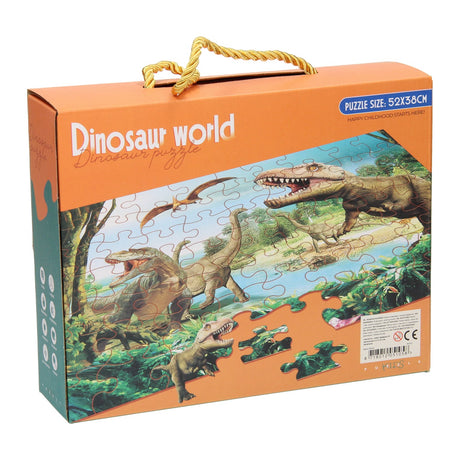 Puzzle monde dinosaure, 63 pièces.