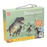 Puzzle monde dinosaure, 63 pièces.
