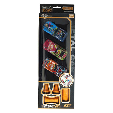 Lobbes jouets, par exemple, voiture de course backflip pull back set - 3 pcs.