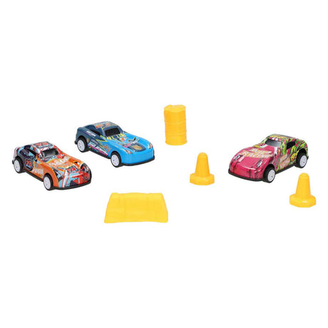 Lobbes jouets, par exemple, voiture de course backflip pull back set - 3 pcs.
