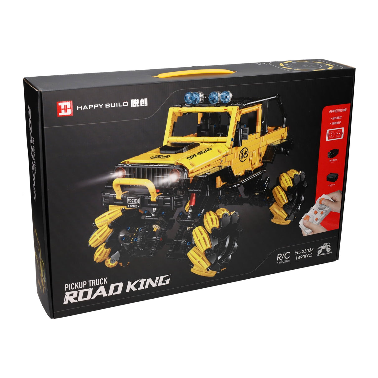 Lobbes Toys BV Happy Build Ensemble de blocs de construction RC contrôlables camionnette – 1490 pièces.
