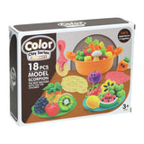 Ensemble d'argile fruits et légumes - 6 couleurs d'argile - 18pcs.